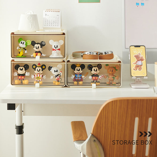 Desktop Storage Drawers with Figurine Display Box