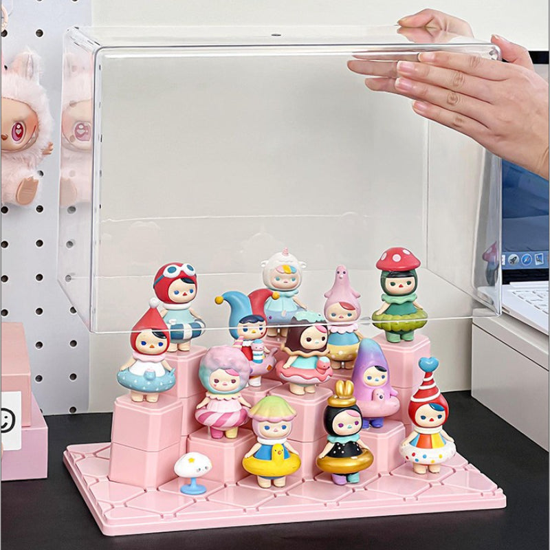 Figurines Storage Display Box with DIY Base Blocks