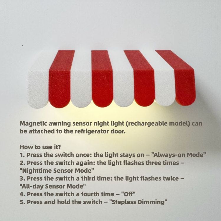 Light Switch Display Panel with Rechargeable Sensor Light