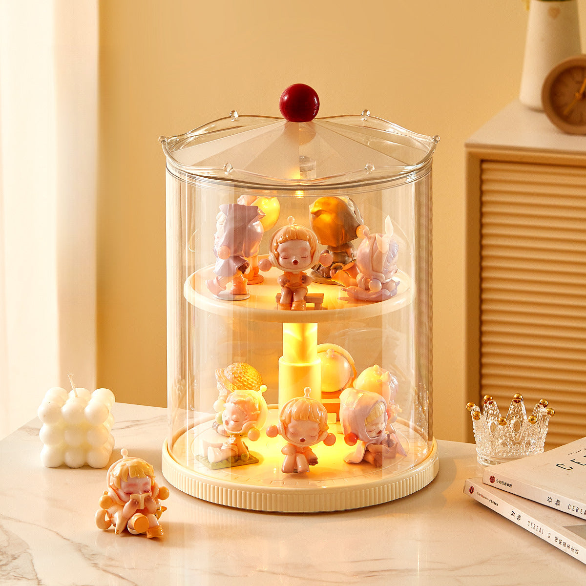 Height Adjustable Rotating Display Box