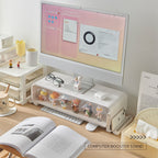 Adjustable Monitor Riser Figurine Display Drawer
