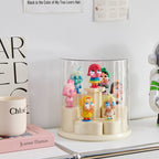 Acrylic Rotating Figurine Display Box with Customizable Base