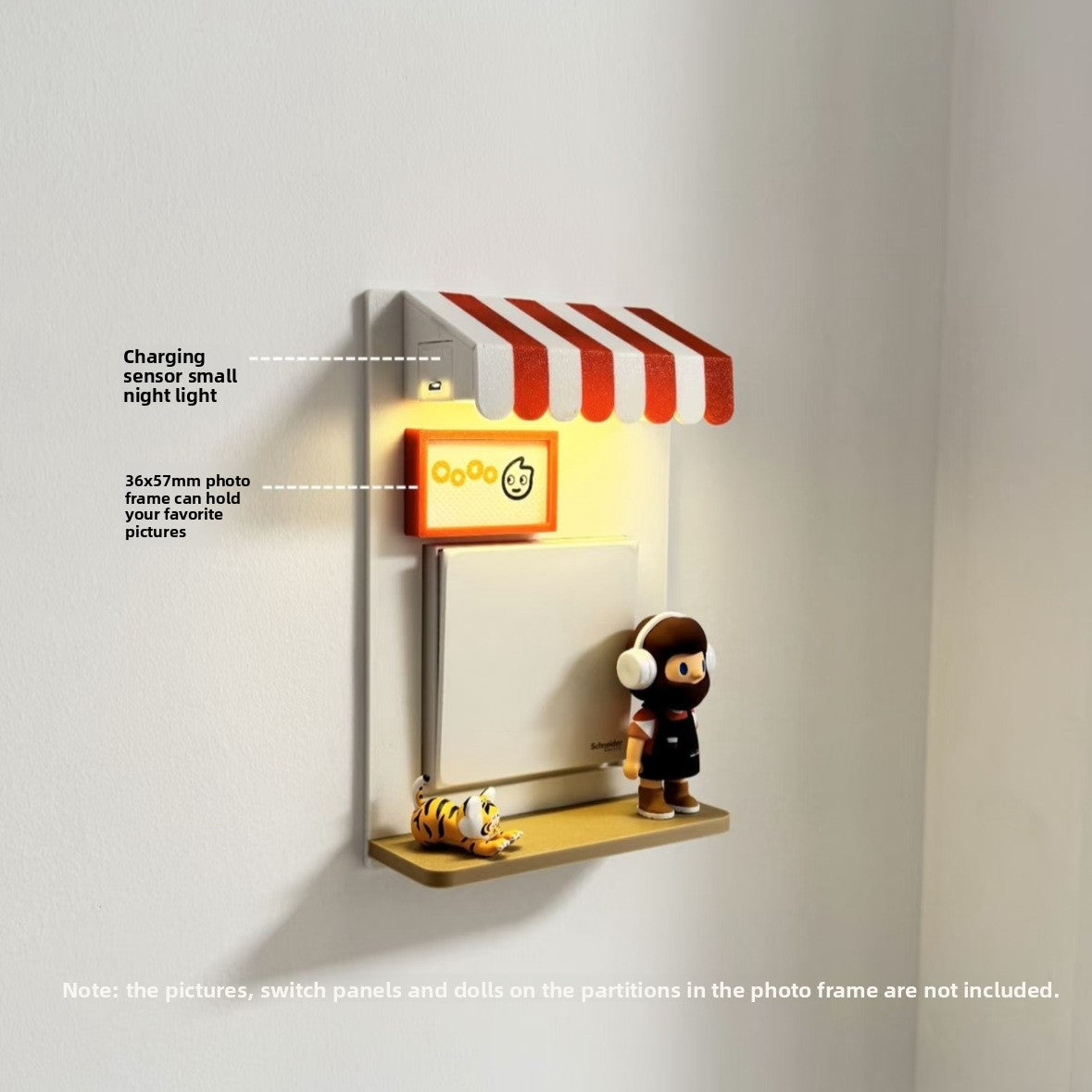 Light Switch Display Panel with Rechargeable Sensor Light