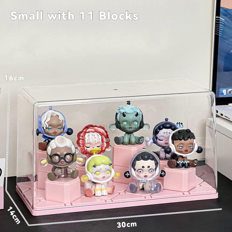 Figurines Storage Display Box with DIY Base Blocks