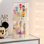 Acrylic Rotating Figurine Display Box with Customizable Base