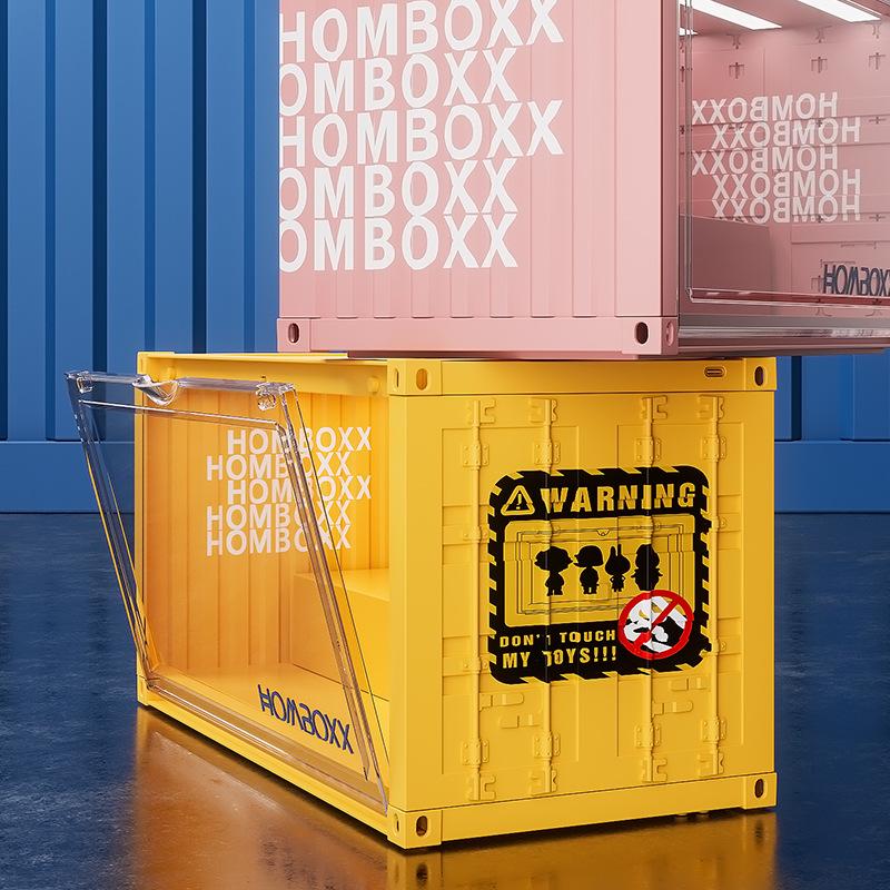 Mini Shipping Container Figurines Display Box