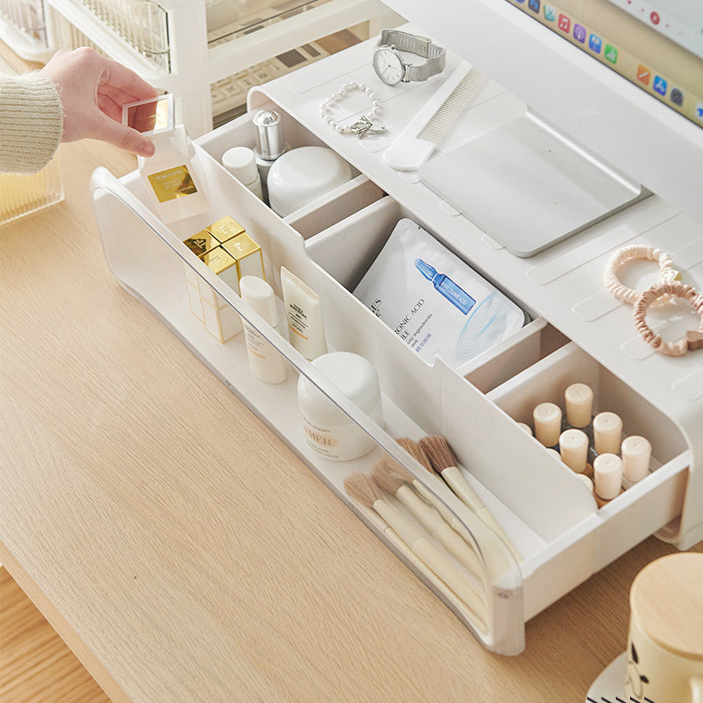 Adjustable Monitor Riser Figurine Display Drawer