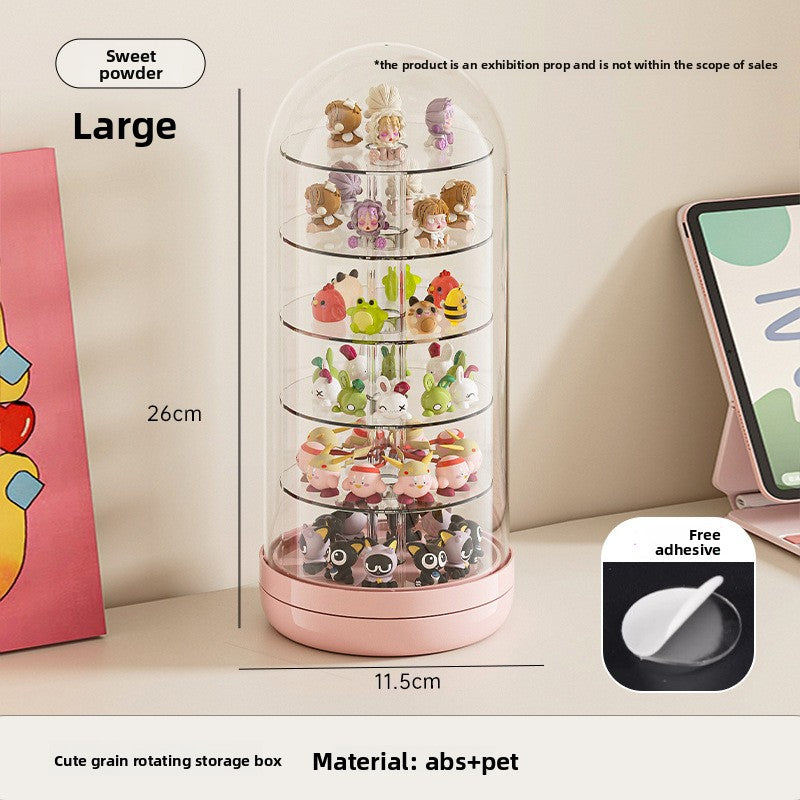 Mini Figurines Rotating Display Box with Lid