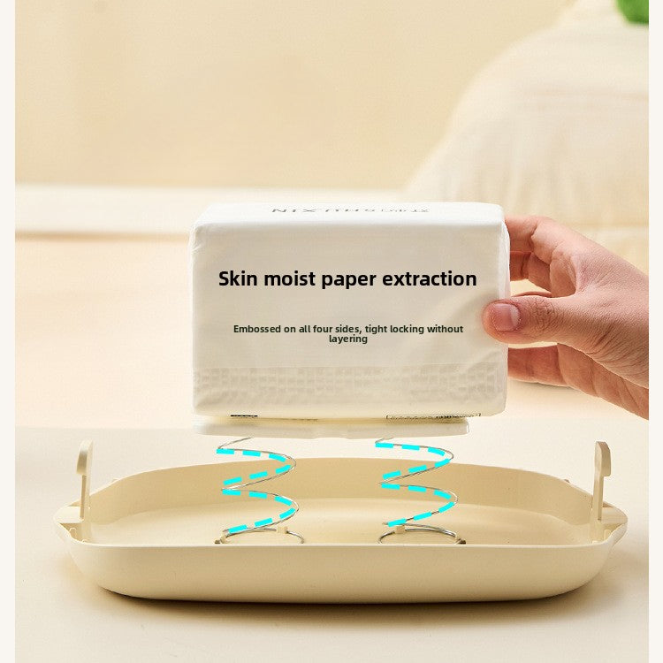 Display-Tissue Box with Support Spring