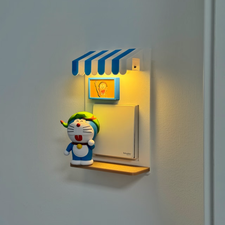Light Switch Display Panel with Rechargeable Sensor Light