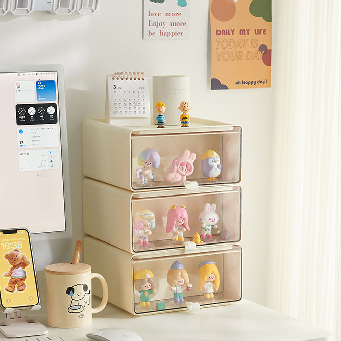 Desktop Storage Drawers with Figurine Display Box