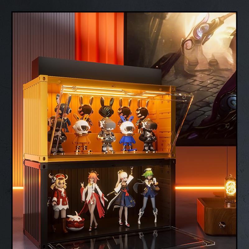 Mini Shipping Container Figurines Display Box
