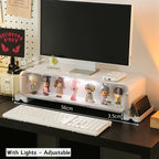 Adjustable Monitor Riser Figurine Display Drawer