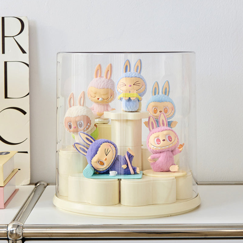 Acrylic Rotating Figurine Display Box with Customizable Base