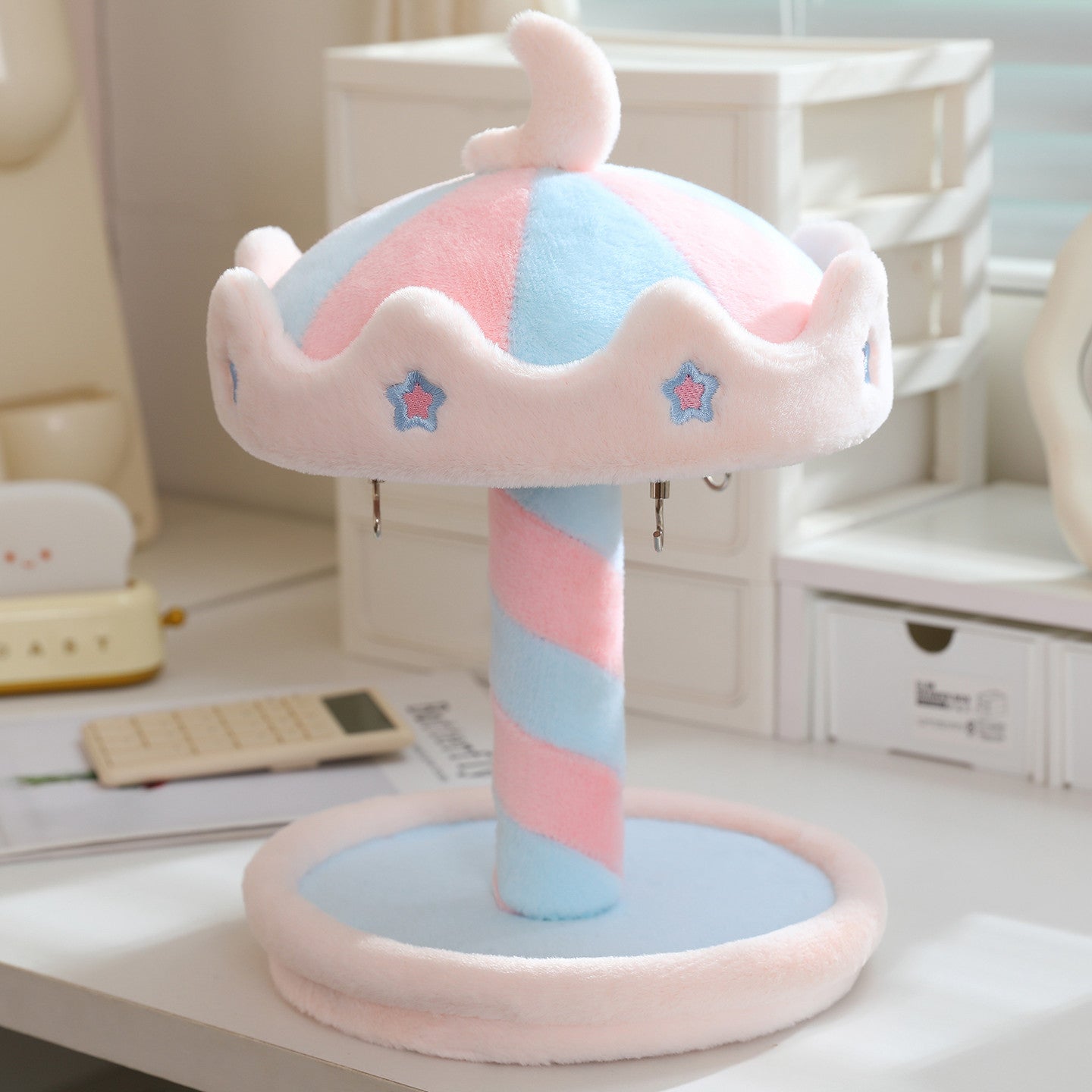 Manual Rotating Carousel Plush Display House