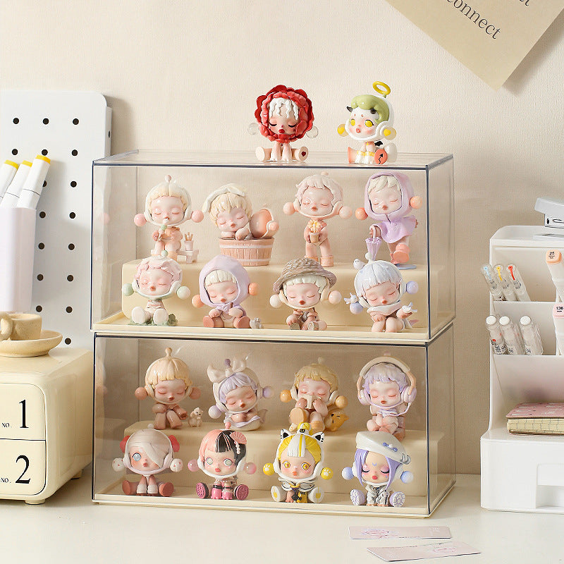 Transparent Figurine Two-Tiered Acrylic Display Box
