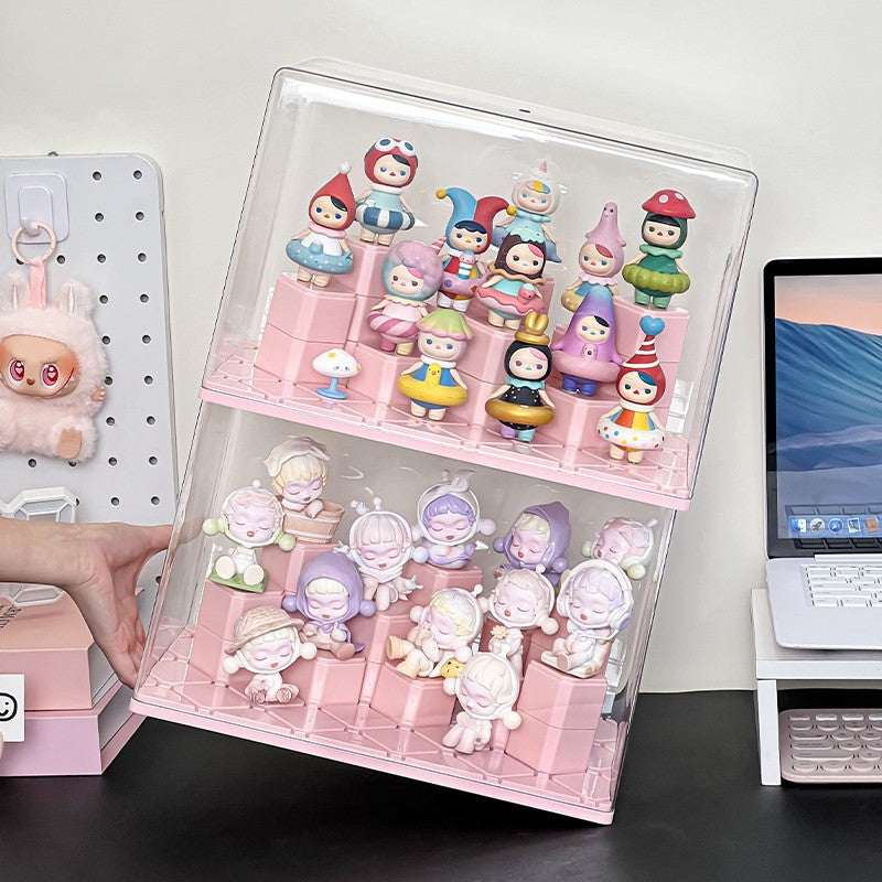 Figurines Storage Display Box with DIY Base Blocks