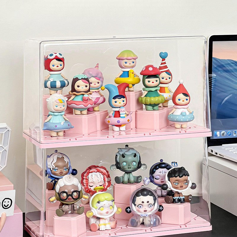 Figurines Storage Display Box with DIY Base Blocks
