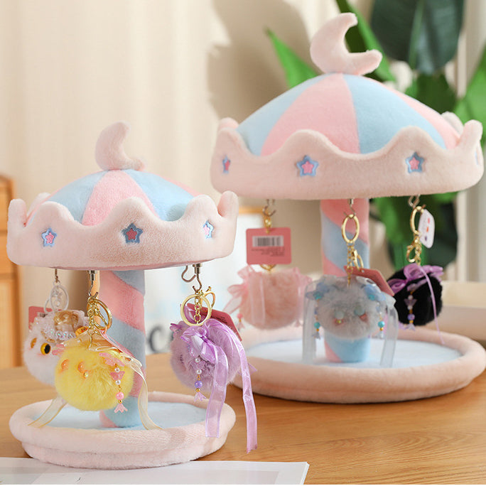 Manual Rotating Carousel Plush Display House