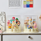 Acrylic Rotating Figurine Display Box with Customizable Base