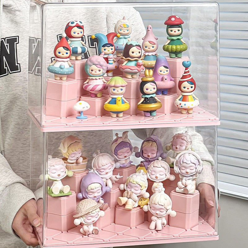 Figurines Storage Display Box with DIY Base Blocks