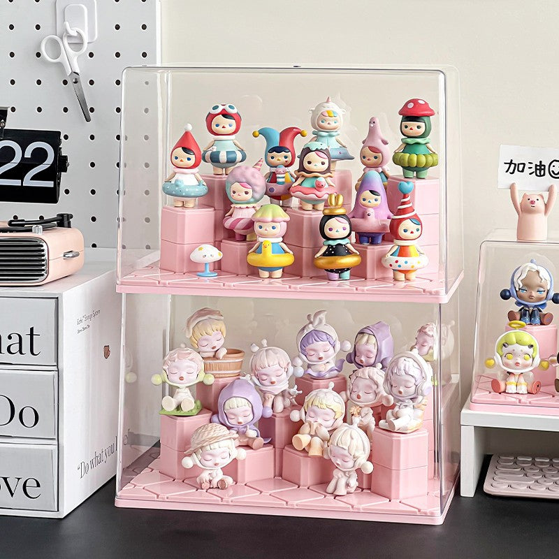Figurines Storage Display Box with DIY Base Blocks