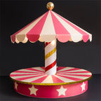 Circus Style Rotating Carousel Display Paper Case with Music