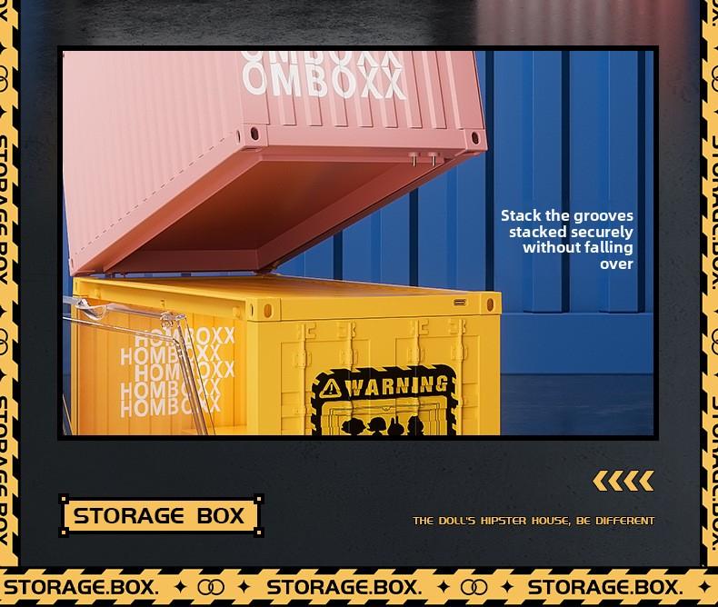 Mini Shipping Container Figurines Display Box