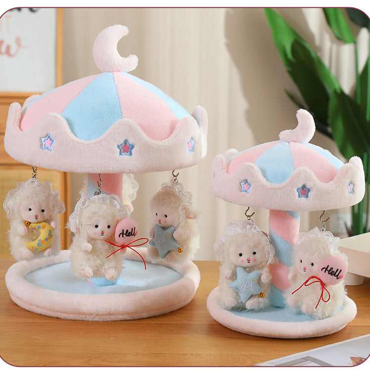Manual Rotating Carousel Plush Display House