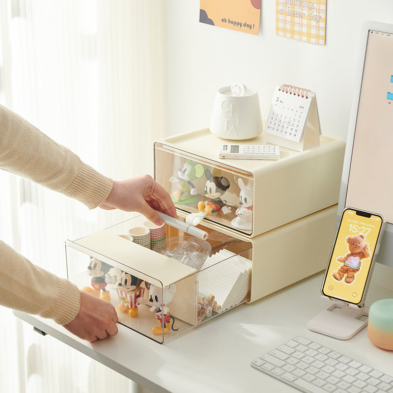 Desktop Storage Drawers with Figurine Display Box